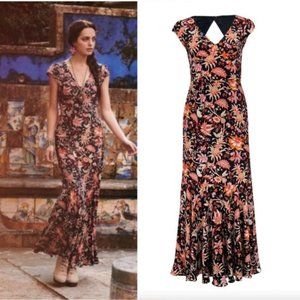 Anthropologie Leifsdottir Bruna Silk Floral Maxi Dress 2 XS NWOT